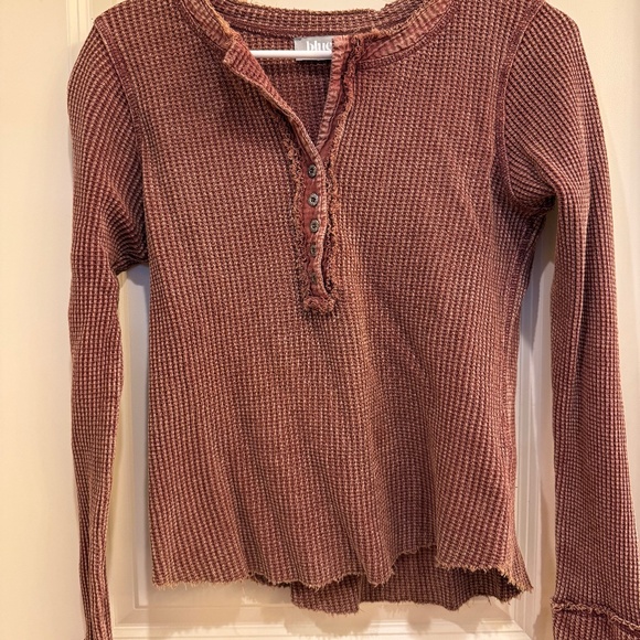 Kacey Waffle Knit Thermal (Maroon) - Picture 2 of 3